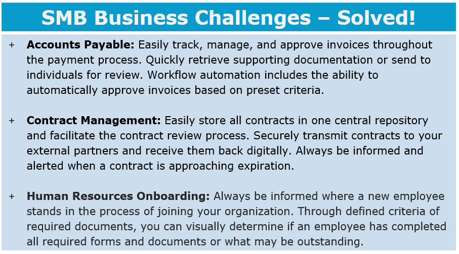 Kyocera Omniworx SMB Business Callenges Solved Graphic, Excel Business Systems, Delaware, DE, Pennsylvania, PA