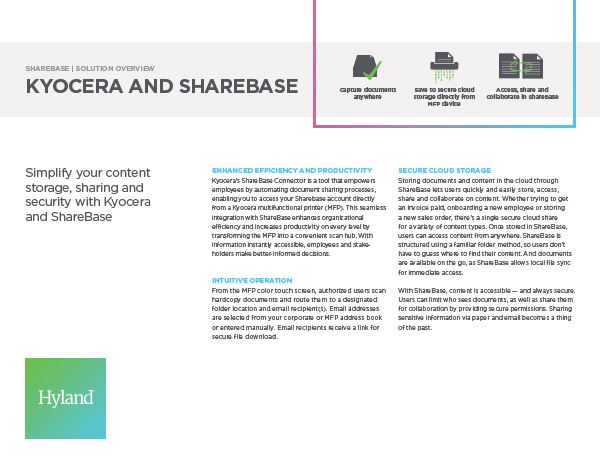 ShareBase Kyocera Solution Overview Software Document Management Thumb, Excel Business Systems, Delaware, DE, Pennsylvania, PA