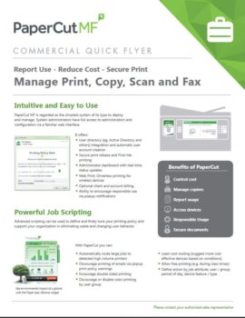 Commercial Flyer Cover, Papercut MF, Excel Business Systems, Delaware, DE, Pennsylvania, PA