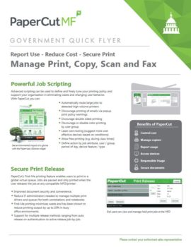 Government Flyer Cover, Papercut MF, Excel Business Systems, Delaware, DE, Pennsylvania, PA