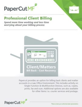 Professional Client Billing Cover, Papercut MF, Excel Business Systems, Delaware, DE, Pennsylvania, PA